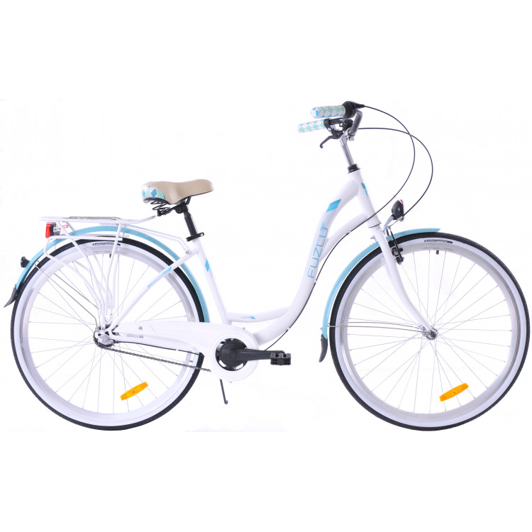 Mestský bicykel 28 Fuzlu Nevada S-3 Bielo modrá